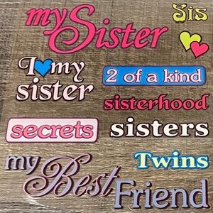 💞 New My Sister Twins Scrapbook Craft Stickers